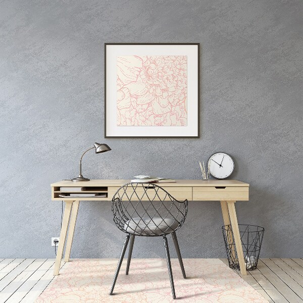 Tapis pour chaise de bureau Pivoines roses