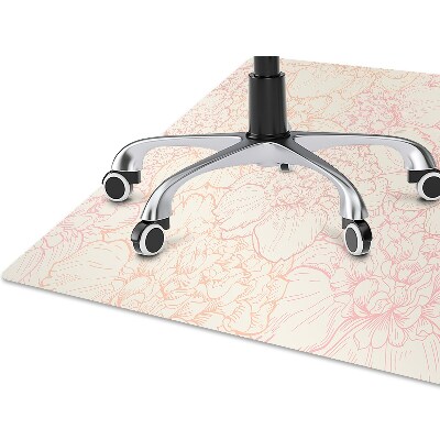 Tapis pour chaise de bureau Pivoines roses