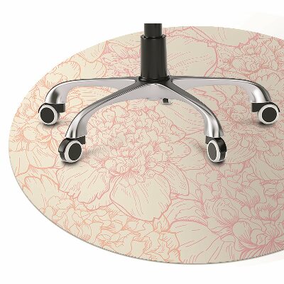 Tapis pour chaise de bureau Pivoines roses