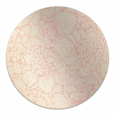 Tapis pour chaise de bureau Pivoines roses