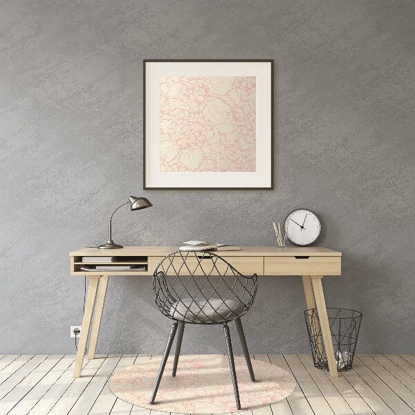 Tapis pour chaise de bureau Pivoines roses