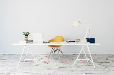 Tapis pour chaise de bureau Bouquets roses