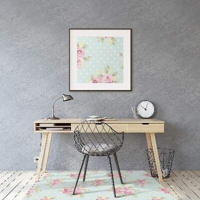 Tapis pour chaise de bureau Bouquets roses