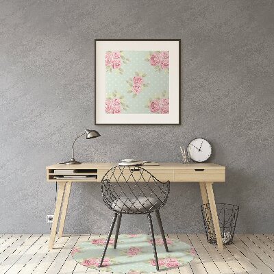 Tapis pour chaise de bureau Bouquets roses