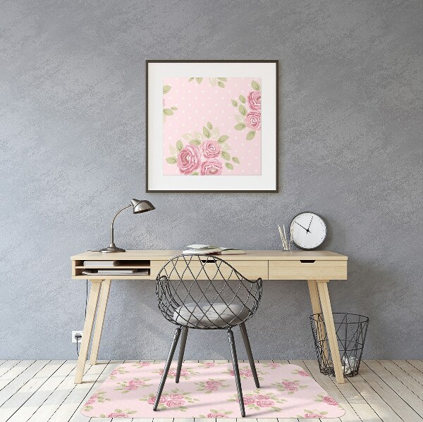 Tapis bureau Bouquet rose