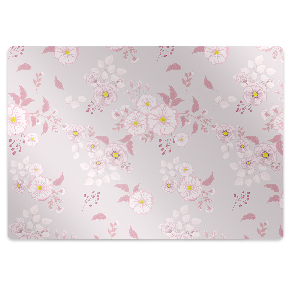 Tapis pour chaise de bureau Petites fleurs roses