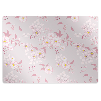 Tapis pour chaise de bureau Petites fleurs roses