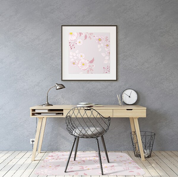 Tapis pour chaise de bureau Petites fleurs roses