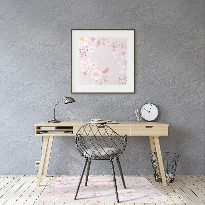 Tapis pour chaise de bureau Petites fleurs roses