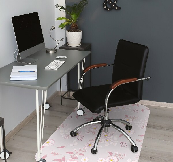 Tapis pour chaise de bureau Petites fleurs roses