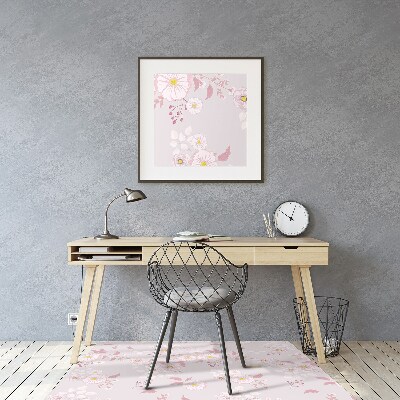 Tapis pour chaise de bureau Petites fleurs roses