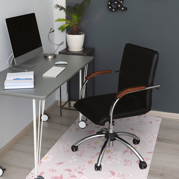 Tapis pour chaise de bureau Petites fleurs roses