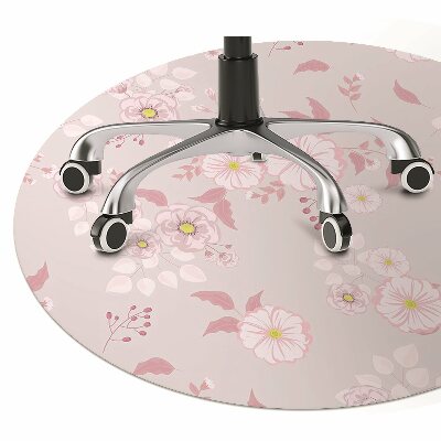 Tapis pour chaise de bureau Petites fleurs roses