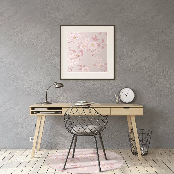 Tapis pour chaise de bureau Petites fleurs roses