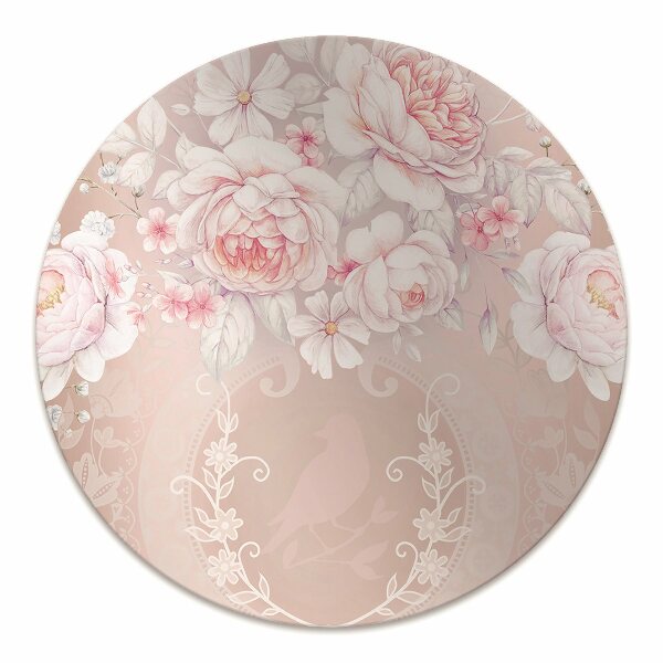 Tapis pour chaise de bureau roses blanches