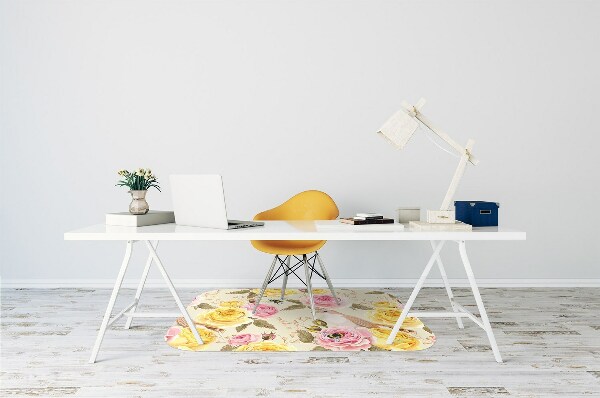 Tapis de chaise Oiseaux et roses
