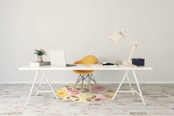 Tapis de chaise Oiseaux et roses