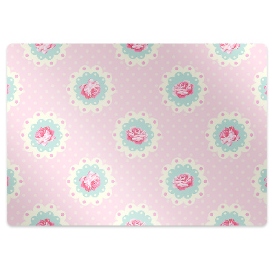 Tapis bureau Roses et points