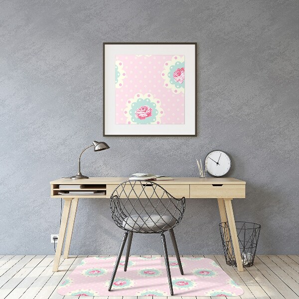 Tapis bureau Roses et points