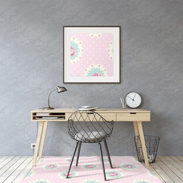 Tapis bureau Roses et points