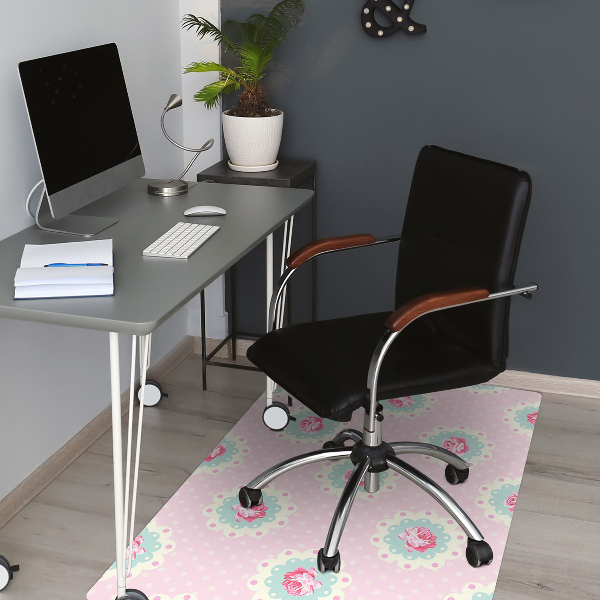 Tapis bureau Roses et points