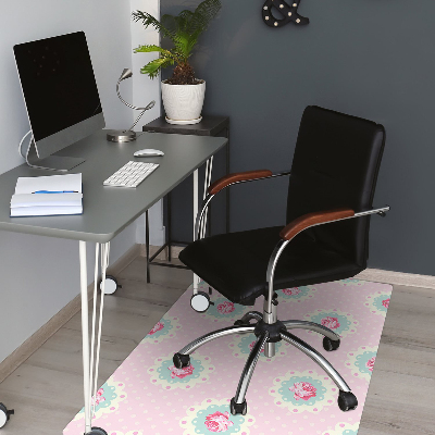 Tapis bureau Roses et points