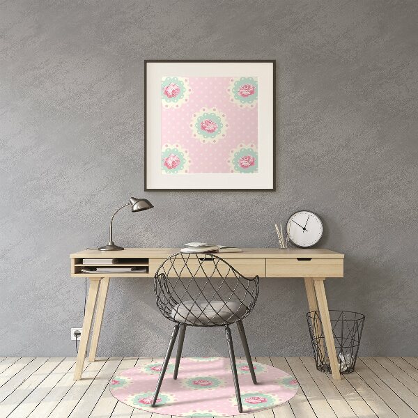 Tapis bureau Roses et points