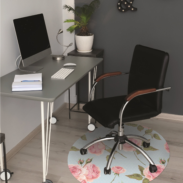 Tapis bureau Roses avec des feuilles