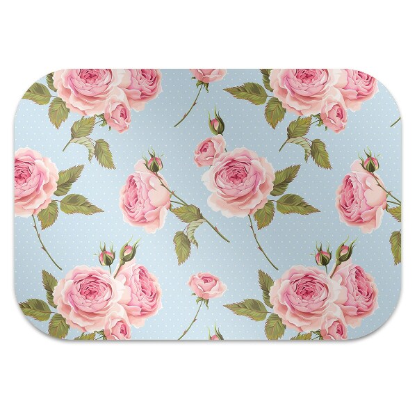 Tapis bureau Roses avec des feuilles