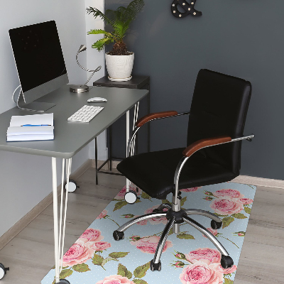 Tapis bureau Roses avec des feuilles