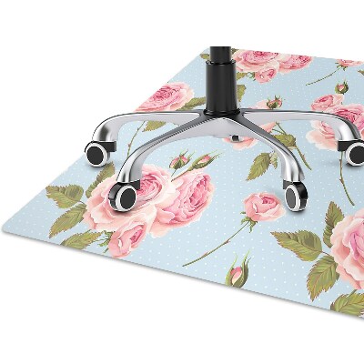 Tapis bureau Roses avec des feuilles