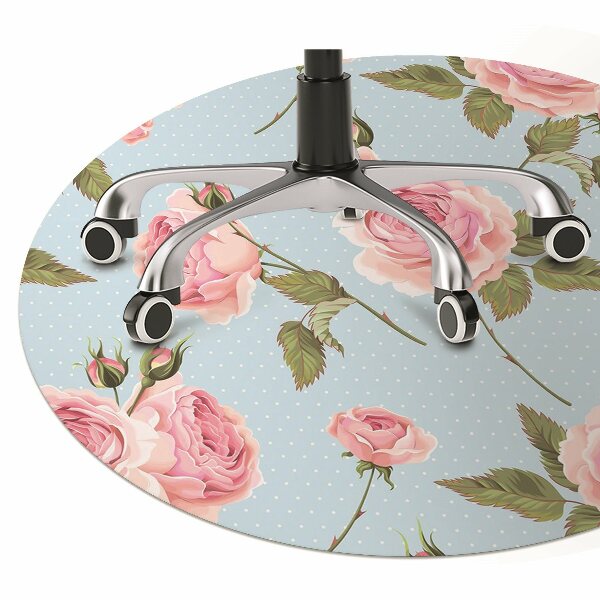 Tapis bureau Roses avec des feuilles