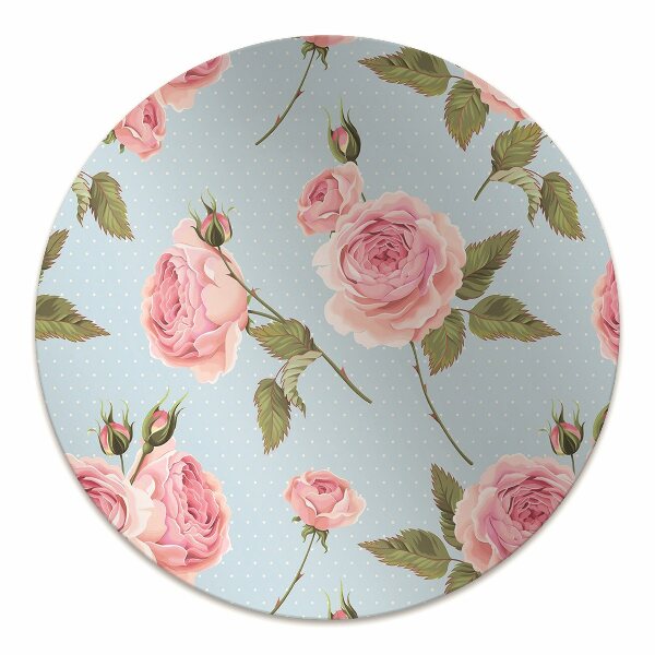 Tapis bureau Roses avec des feuilles