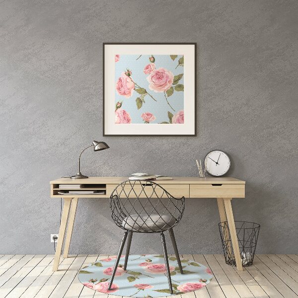Tapis bureau Roses avec des feuilles