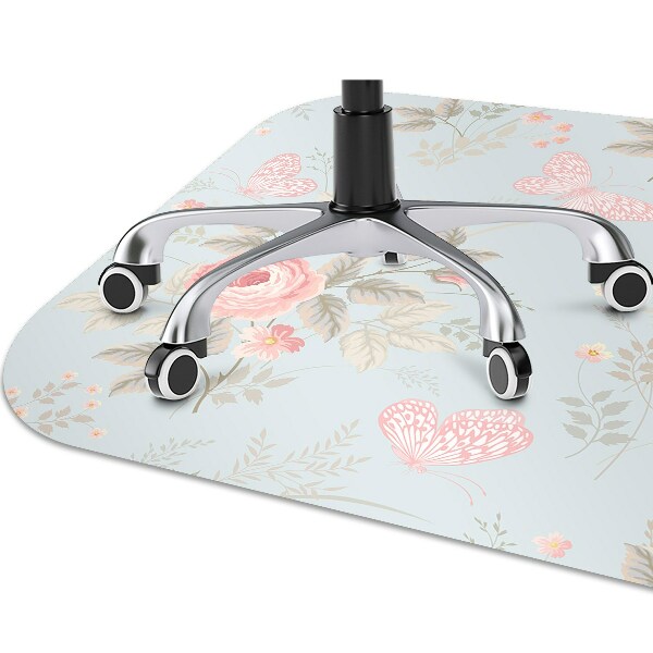 Tapis bureau Roses et papillons