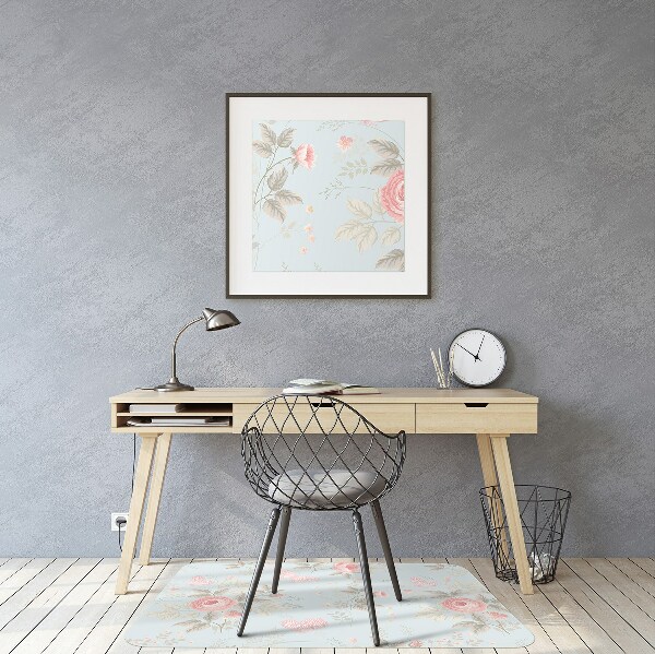Tapis bureau Roses et papillons