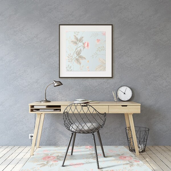 Tapis bureau Roses et papillons