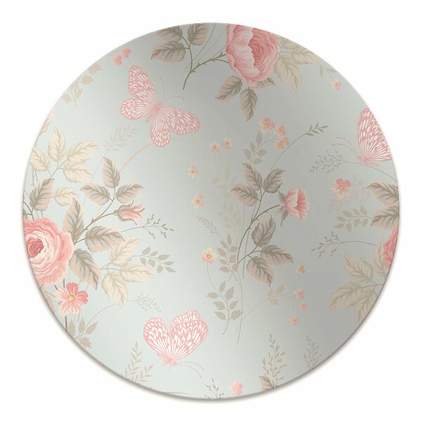 Tapis bureau Roses et papillons