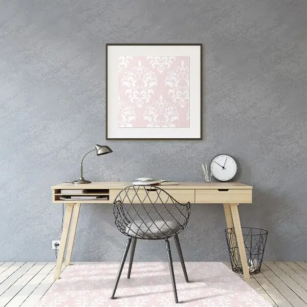 Tapis bureau Damassé rose