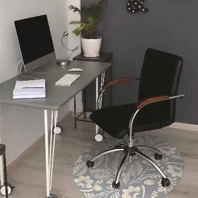 Tapis pour chaise de bureau Ornement bleu