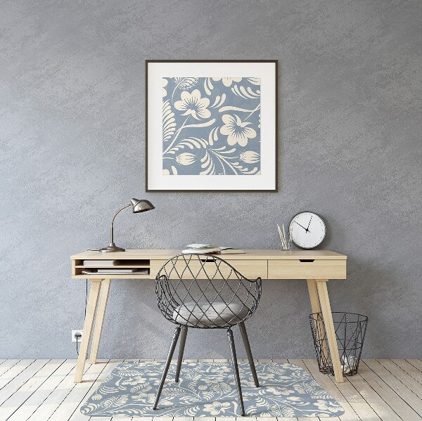 Tapis pour chaise de bureau Ornement bleu