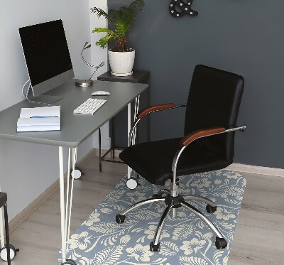 Tapis pour chaise de bureau Ornement bleu