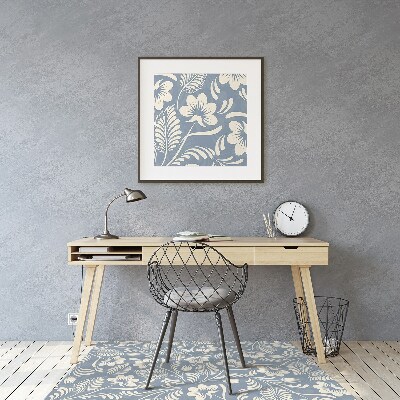 Tapis pour chaise de bureau Ornement bleu