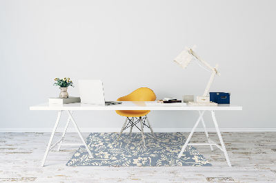 Tapis pour chaise de bureau Ornement bleu