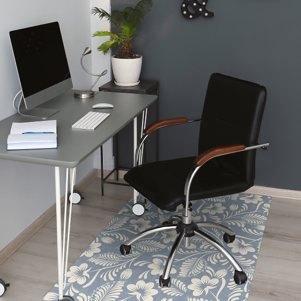 Tapis pour chaise de bureau Ornement bleu