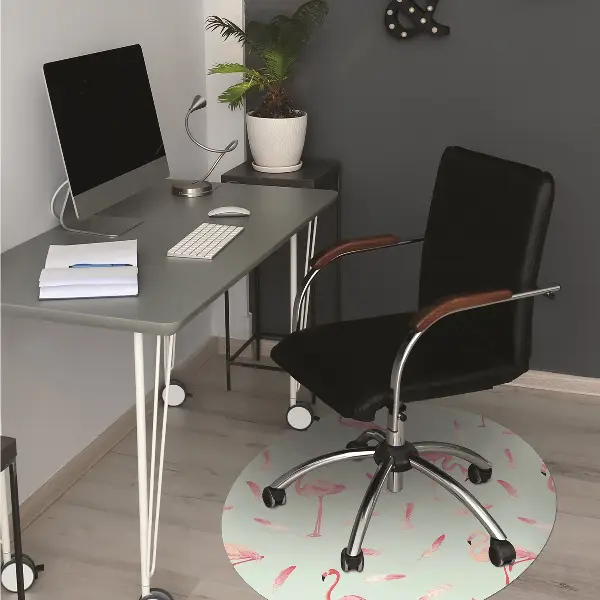 Tapis protège sol Flamants et plumes