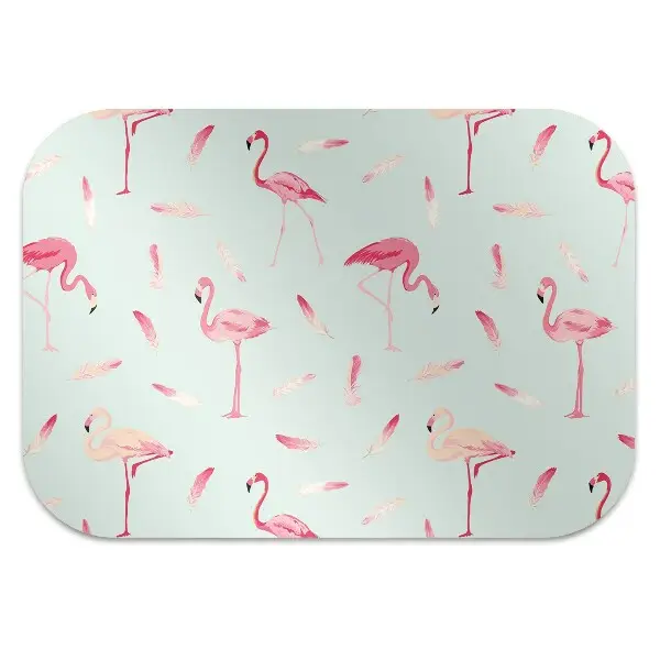 Tapis protège sol Flamants et plumes