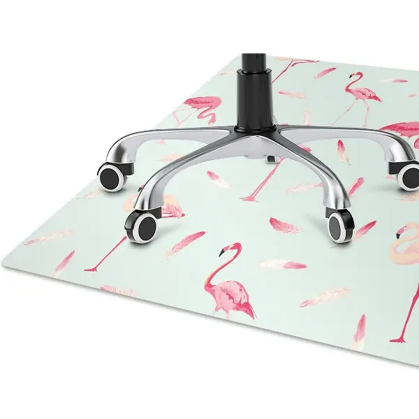 Tapis protège sol Flamants et plumes