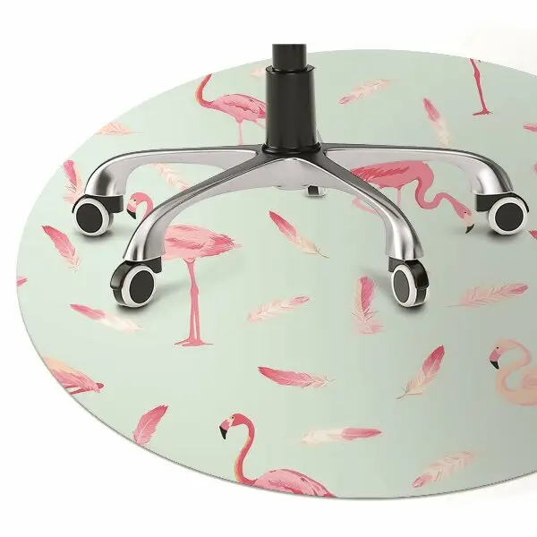Tapis protège sol Flamants et plumes