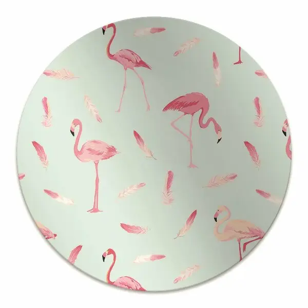 Tapis protège sol Flamants et plumes